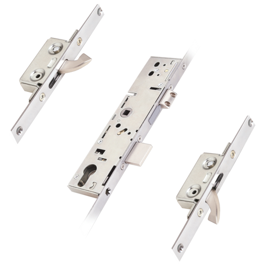ERA Lever Operated Split Spindle Latch & Deadbolt 20mm Radius Faceplate With 2 Small Hooks 45/92