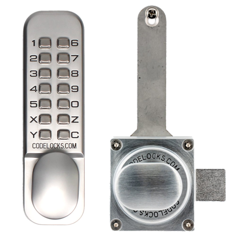 CODELOCKS CL100 Digital Gate Lock With Surface Latch CL100 Surface Gate Latch - Silver Grey
