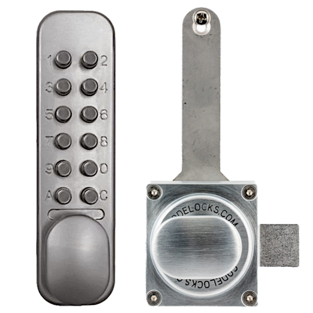 CODELOCKS CL160 Quick Code Digital Gate Lock With Surface Latch CL160 Surface Gate Latch - Silver Grey
