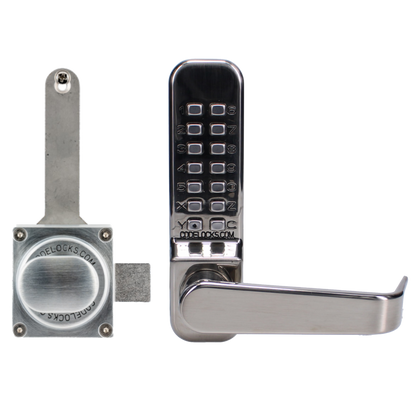 CODELOCKS CL400 / CL405 Digital Gate Lock With Surface Latch CL405 Surface Gate Latch Code Free - Stainless Steel