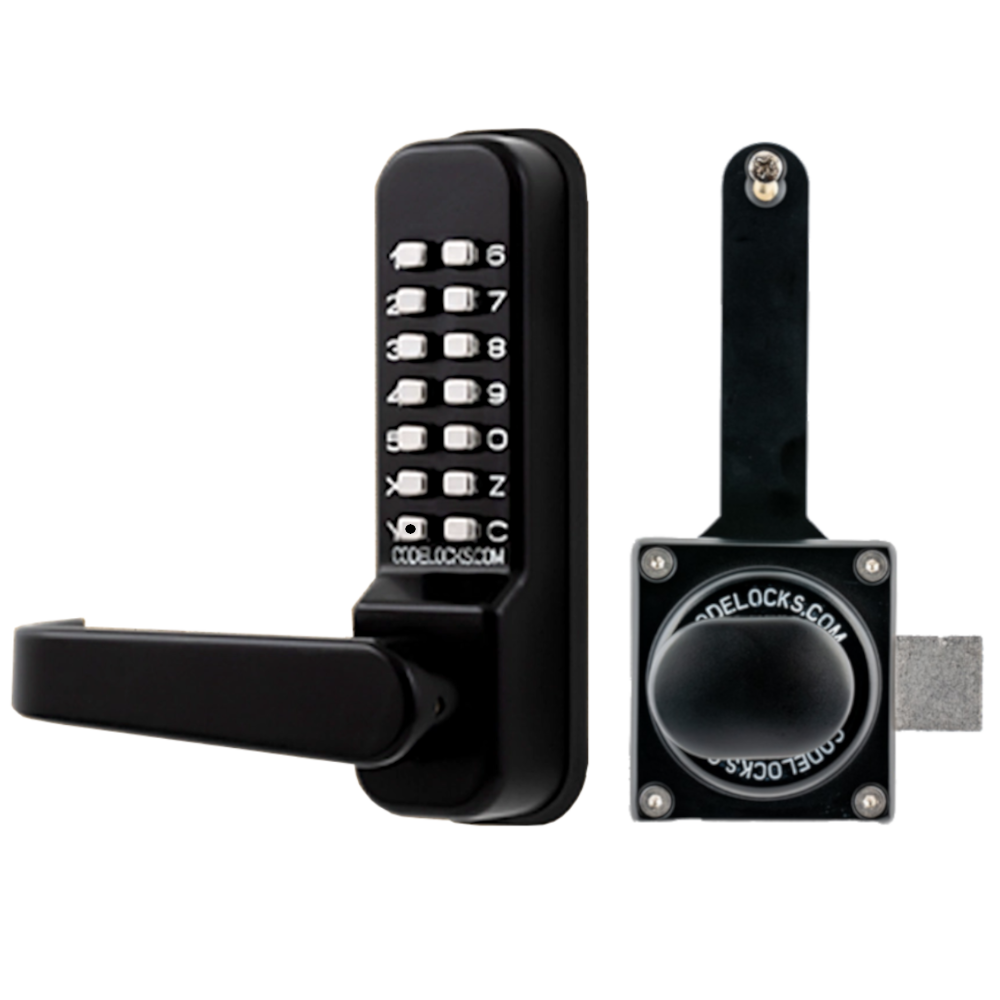 CODELOCKS CL400 / CL405 Marine Grade Digital Gate Lock With Surface Latch CL405 Marine Surface Gate Latch Code Free - Black