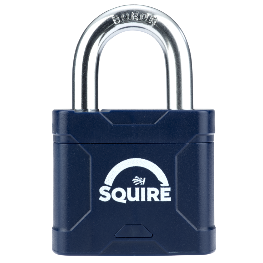 SQUIRE Stronglock Plus Laminated Padlock In Protective Casing Open Shackle 45mm Body Keyed to Differ - Hardened Boron Steel