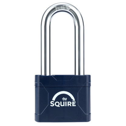 SQUIRE Stronglock Plus Laminated Padlock In Protective Casing Long Shackle 45mm Body 2.5 Shackle Keyed Alike 1234 - Hardened Boron Steel