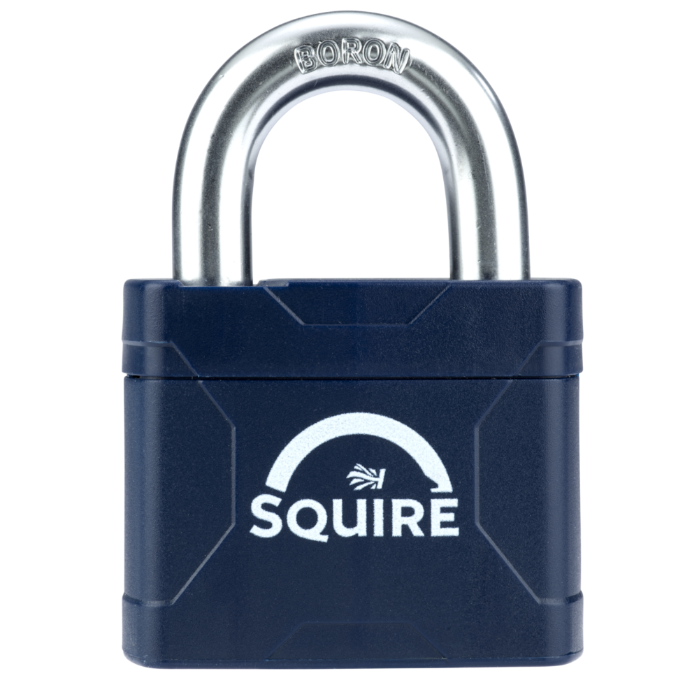 SQUIRE Stronglock Plus Laminated Padlock In Protective Casing Open Shackle 55mm Body Keyed Alike 1234 - Hardened Boron Steel