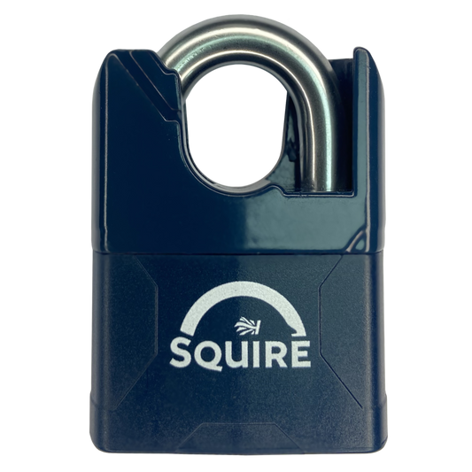 SQUIRE Stronglock Plus Laminated Padlock In Protective Casing Closed Shackle 55mm Body Closed Shackle Keyed to Differ - Hardened Boron Steel