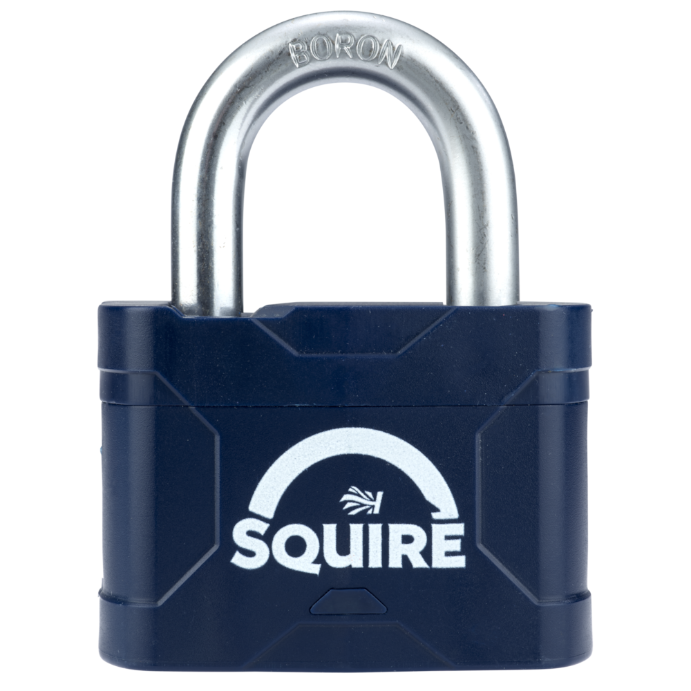 SQUIRE Stronglock Plus Laminated Padlock In Protective Casing Open Shackle 74mm Body Keyed Alike 1234 - Hardened Boron Steel
