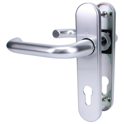 HOPPE Paris 72PZ Euro Profile Lever Handle On Short Backplate 138S/2600 Satin Anodised Aluminium