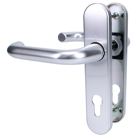 HOPPE Paris 72PZ Euro Profile Lever Handle On Short Backplate 138S/2600 Satin Anodised Aluminium
