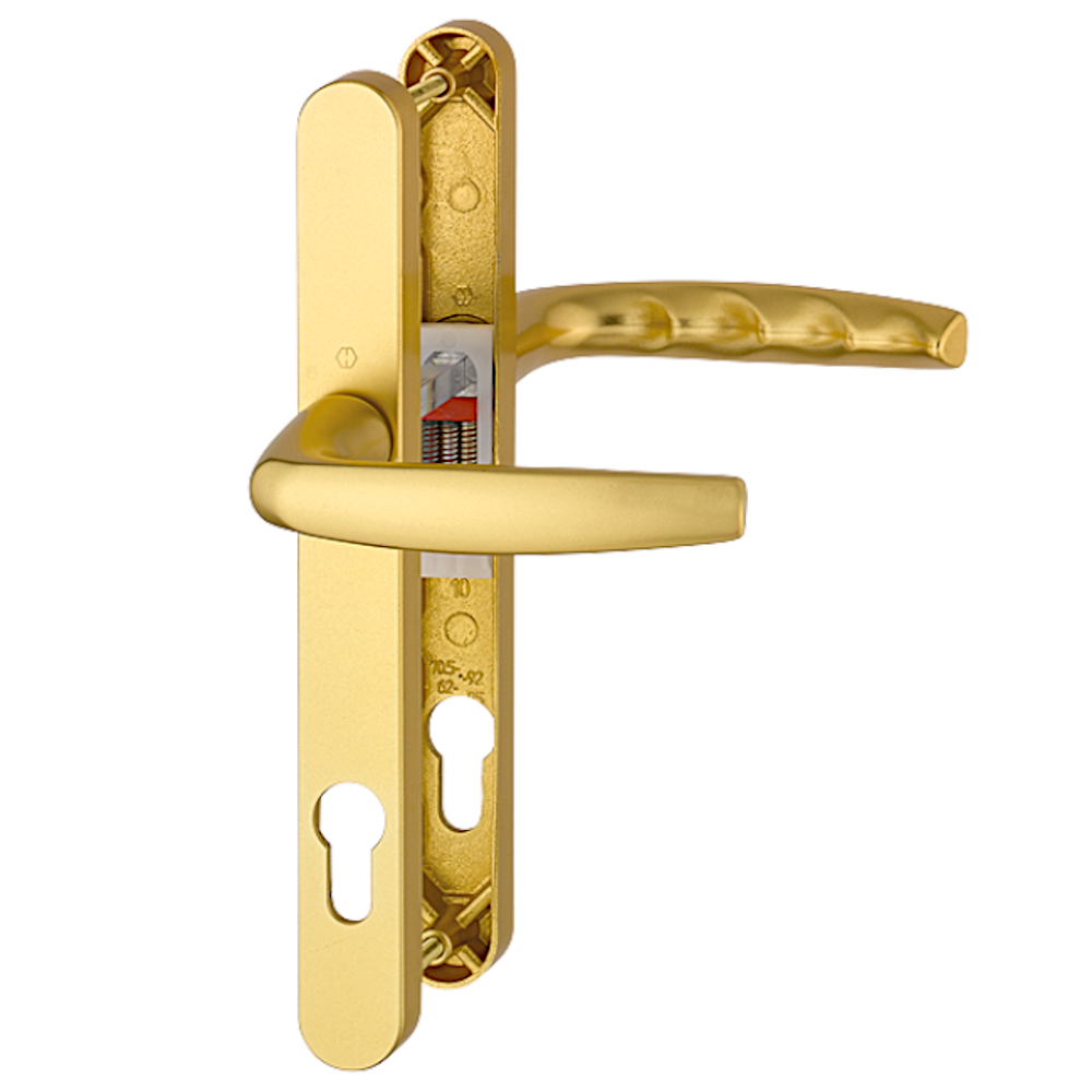 HOPPE Atlanta 92PZ Euro Profile Lever/Lever Handle On 26mm Narrow Backplate 1530/3623N Gold