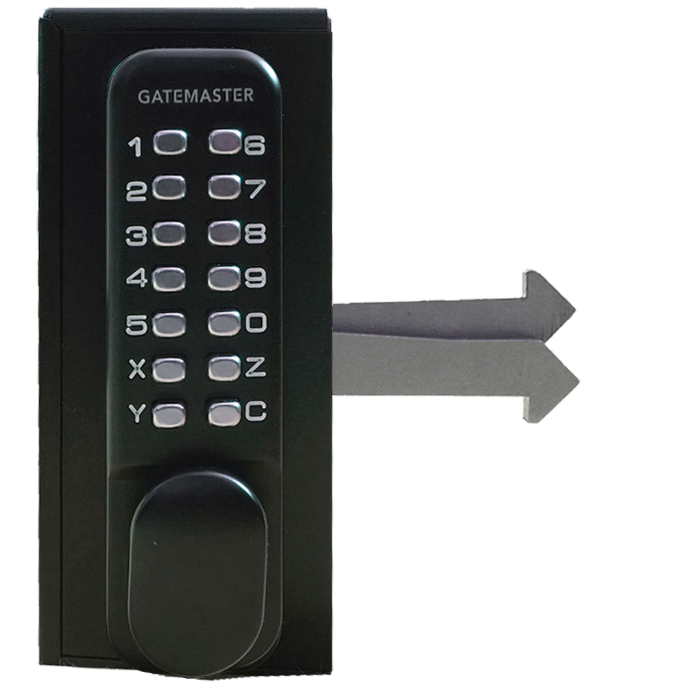 GATEMASTER SGLD (Handed) Double Sided Sliding Digital Gate Lock 40mm Frame LH SGLD40L - Black