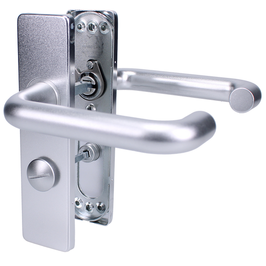 ZOO Return To Door Lever Handle Bathroom Privacy Backplate FD30/60 Bathroom lever - Satin Anodised Aluminium