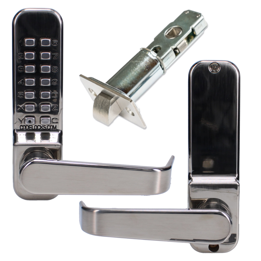 CODELOCKS CL0440 / CL0445 Stainless Steel Digital Gate Lock With Adjustable Latch SS CL0445 With Passage Set - Stainless Steel