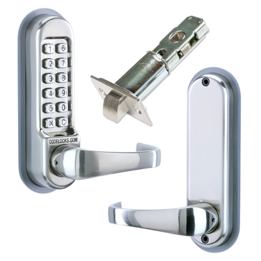 CODELOCKS CL0540 / CL0545 Stainless Steel Digital Gate Lock With Adjustable Latch SS CL0540 Without Passage Set - Stainless Steel