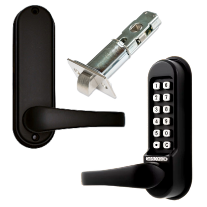CODELOCKS CL0540 / CL0545 Marine Grade Digital Gate Lock With Adjustable Latch CL0545 With Passage Set - Black