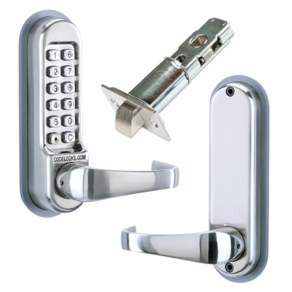 CODELOCKS CL0540 / CL0545 Stainless Steel Digital Gate Lock With Adjustable Latch SS CL0545 With Passage Set - Stainless Steel