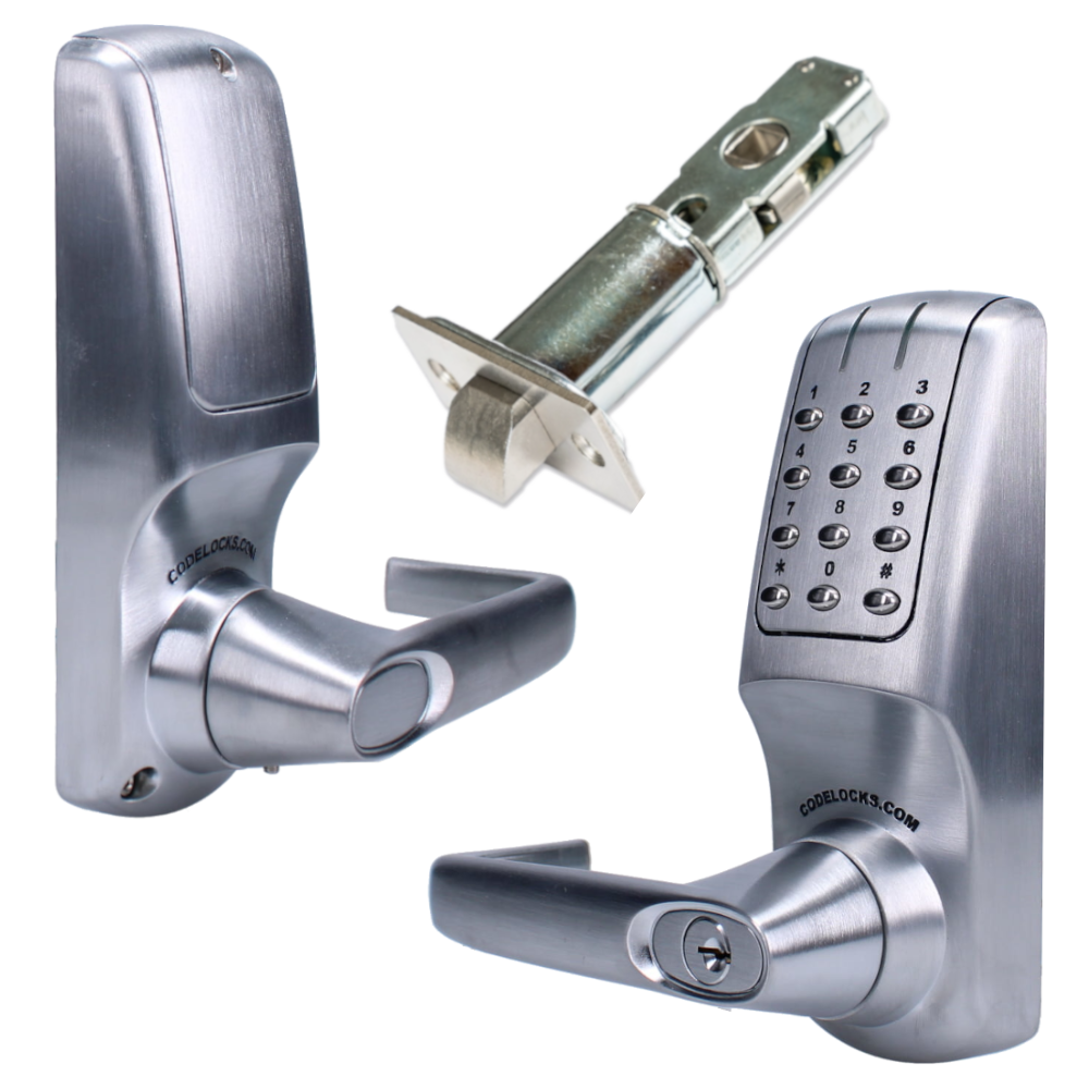 CODELOCKS CL5040N Battery Operated Netcode Electronic Digital Lock Brushed Steel With Adjustable Latch BS CL5040 Netcode - Brushed Steel