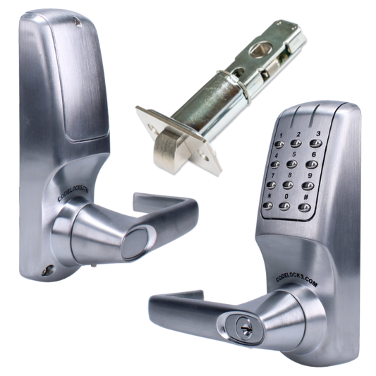 CODELOCKS CL5040N Battery Operated Netcode Electronic Digital Lock Brushed Steel With Adjustable Latch BS CL5040 Netcode - Brushed Steel