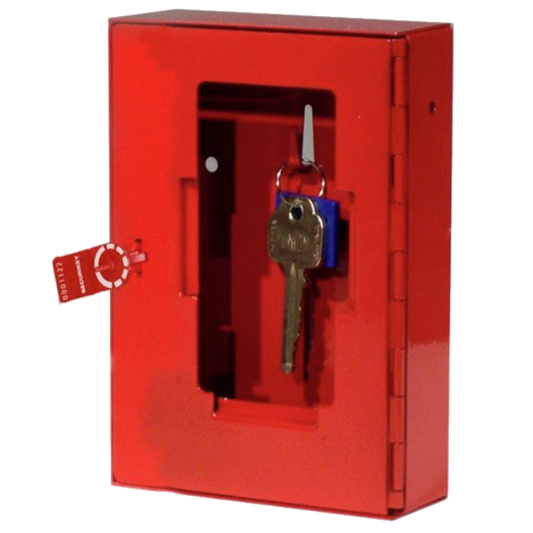 SECURIKEY EK0 Emergency Key Box Glass Fronted With Tamper Seal & Hammer Glass Front - Red