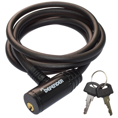 DEFENDER By Squire Cycle Cable Lock Key Operated 8mm x 1500mm DF C8/1500 - Black