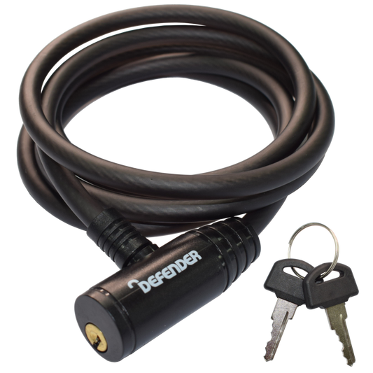 DEFENDER By Squire Cycle Cable Lock Key Operated 8mm x 1500mm DF C8/1500 - Black