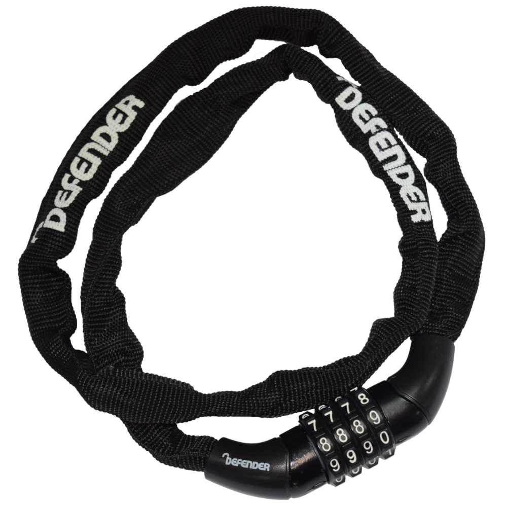 DEFENDER By Squire Cycle Chain Lock With 4 Wheel Combination 3.5mm x 900mm DF COMBI CN3.5/900 - Black