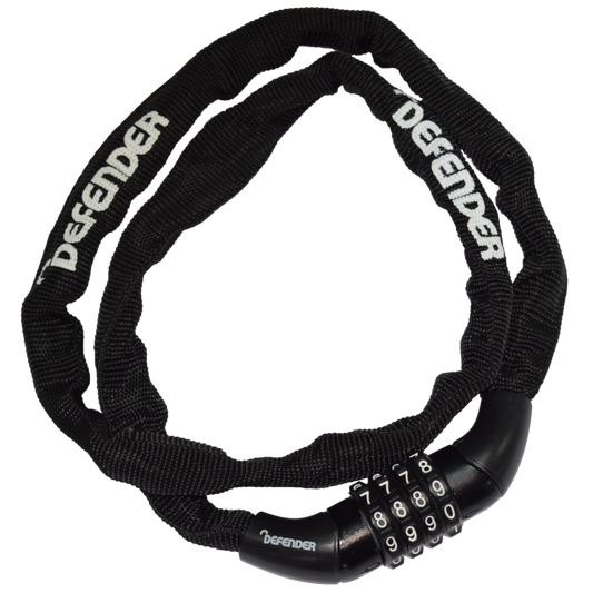 DEFENDER By Squire Cycle Chain Lock With 4 Wheel Combination 3.5mm x 900mm DF COMBI CN3.5/900 - Black
