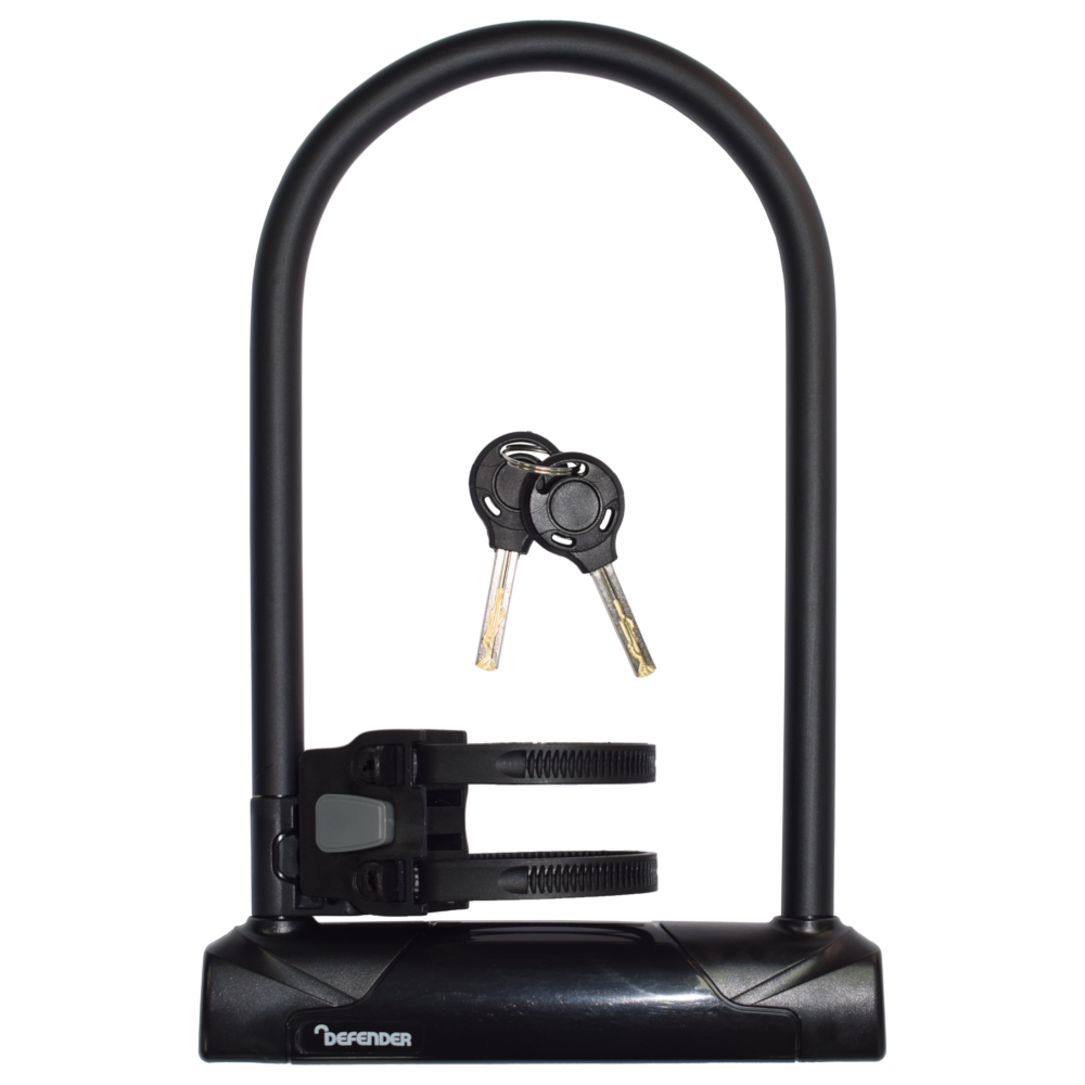 DEFENDER By Squire Cycle D-Lock With Bracket 11mm x 230mm DF D11/230 - Black
