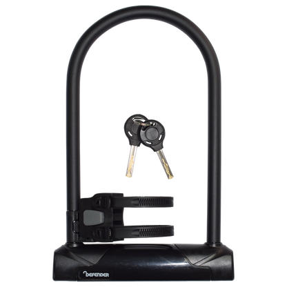 DEFENDER By Squire Cycle D-Lock With Bracket 11mm x 230mm DF D11/230 - Black