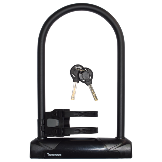 DEFENDER By Squire Cycle D-Lock With Bracket 11mm x 230mm DF D11/230 - Black