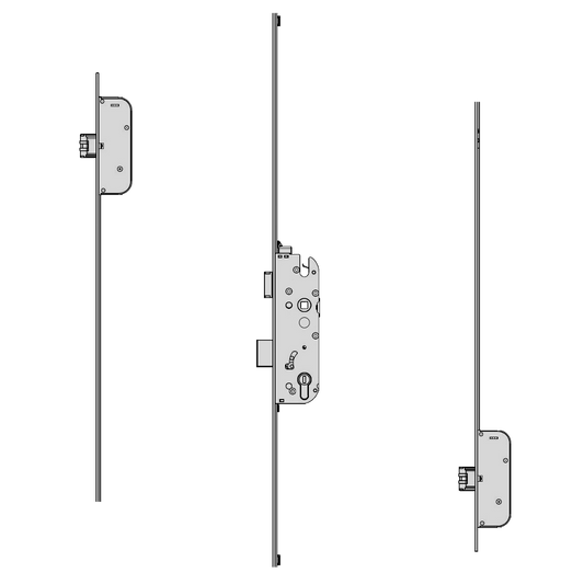 GU Secury LogIQ A2 Automatic Multipoint Lock - 2 Deadbolts 2200mm x 16mm Square Faceplate 45/92