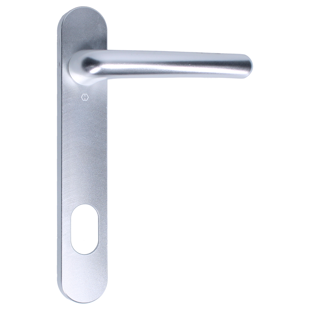 NORDAN NTech Villa Balcony Door Handle External With Cutout To Suit Scandinavian Oval 0401343 - Silver