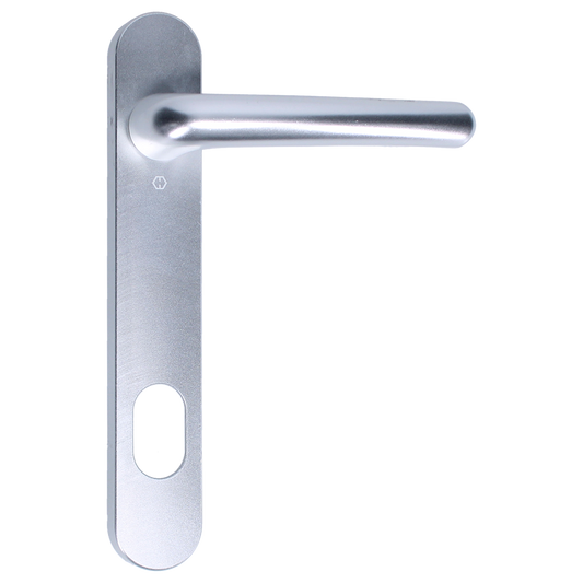 NORDAN NTech Villa Balcony Door Handle External With Cutout To Suit Scandinavian Oval 0401343 - Silver