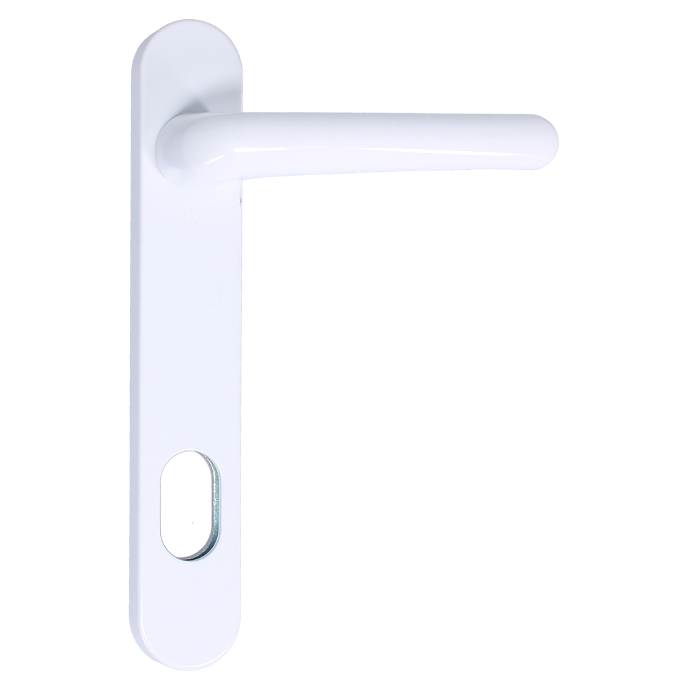 NORDAN NTech Villa Balcony Door Handle External With Cutout To Suit Scandinavian Oval 0403435 - White