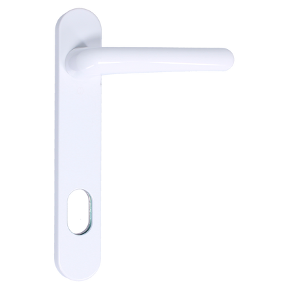 NORDAN NTech Villa Balcony Door Handle External With Cutout To Suit Scandinavian Oval 0403435 - White