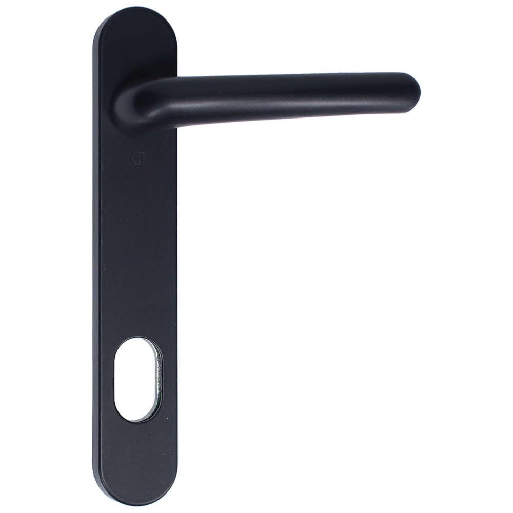 NORDAN NTech Villa Balcony Door Handle External With Cutout To Suit Scandinavian Oval 0403373 - Black