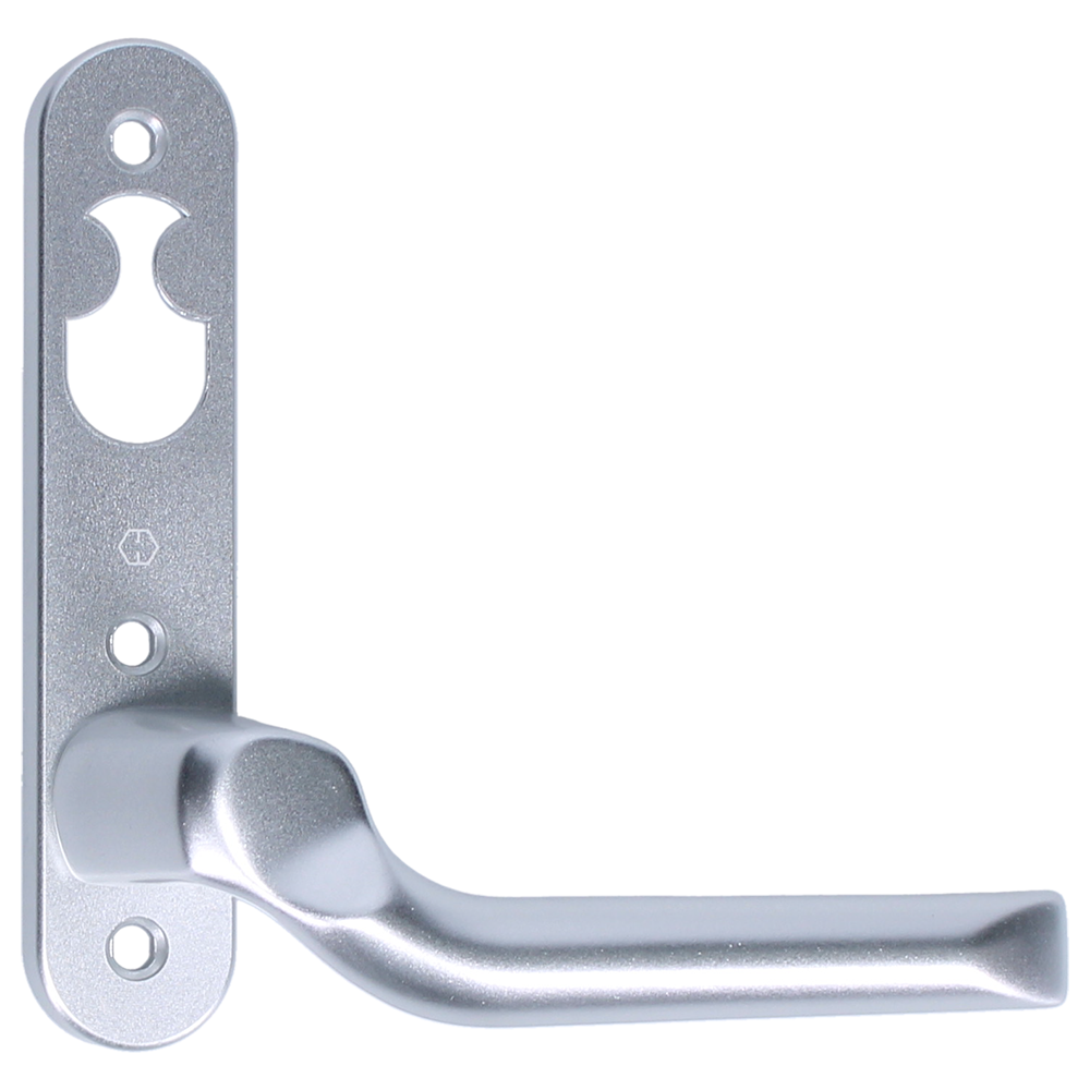 NORDAN NTech Villa Balcony Door Handle 3 Fix Internal Handed With Cutout To Suit Rococo Scandinavian Oval LH 0403166 - Silver