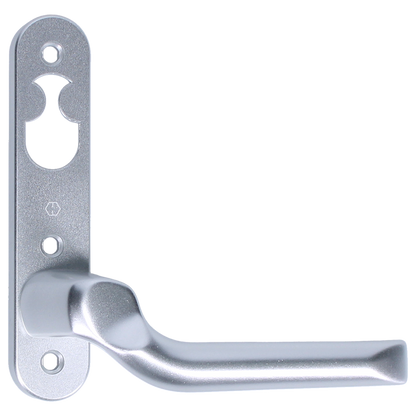 NORDAN NTech Villa Balcony Door Handle 3 Fix Internal Handed With Cutout To Suit Rococo Scandinavian Oval LH 0403166 - Silver