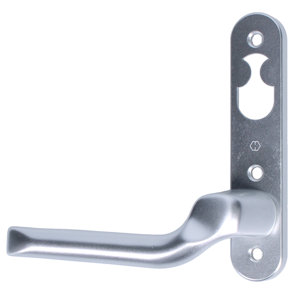 NORDAN NTech Villa Balcony Door Handle 3 Fix Internal Handed With Cutout To Suit Rococo Scandinavian Oval RH 0403164 - Silver