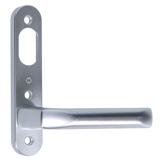 NORDAN NTech Villa Balcony Door Handle 3 Fix External With Cutout To Suit Scandinavian Oval 0403168 - Silver
