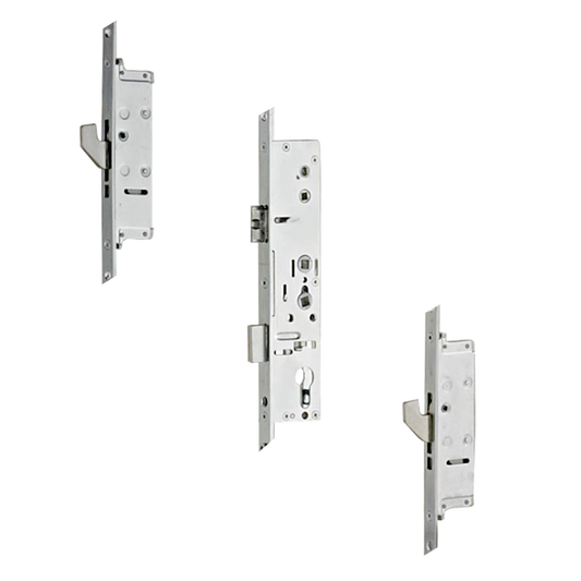 LOCKMASTER Lever Operated Latch & Deadbolt 92/62 Twin Spindle 20mm Radius 2 Hook 35 Backset 92/62