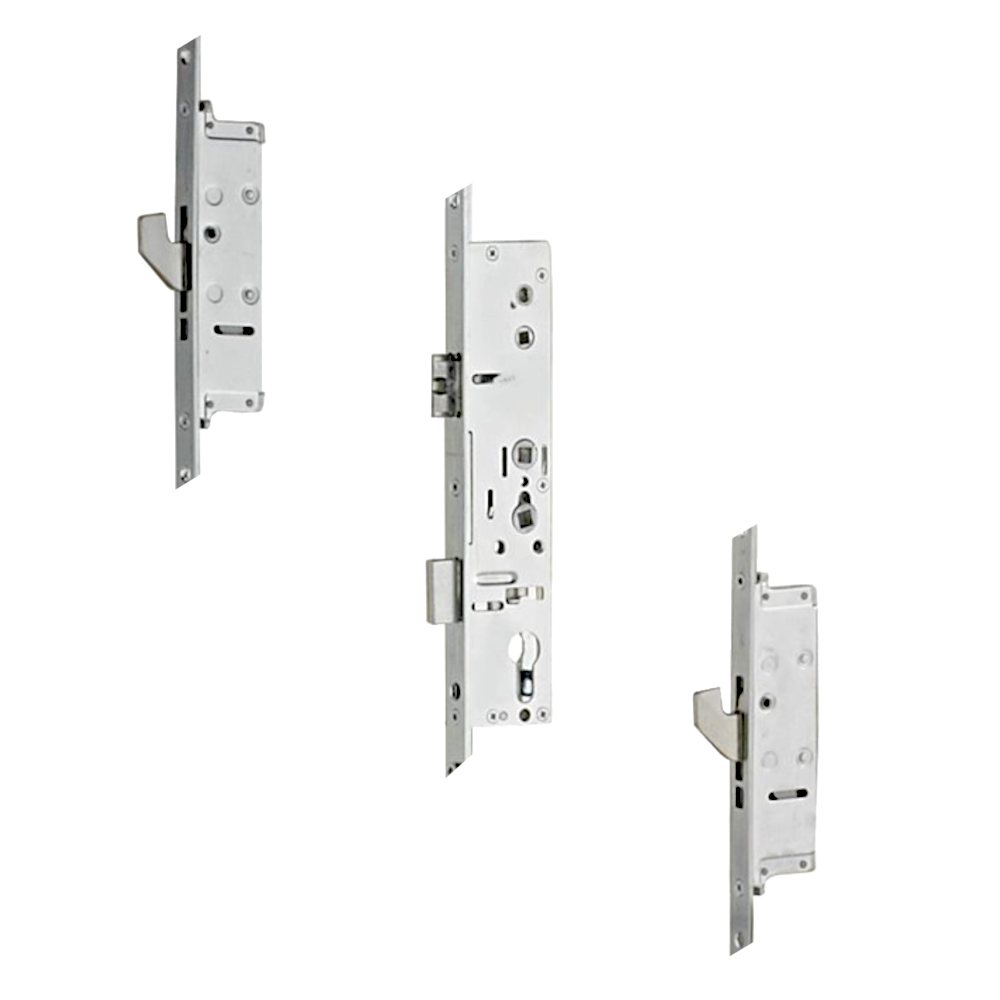 LOCKMASTER Lever Operated Latch & Deadbolt 92/62 Twin Spindle 20mm Radius 2 Hook 45 Backset 92/62
