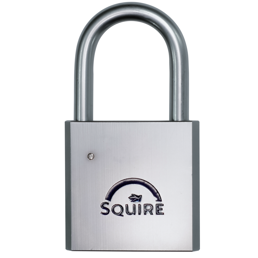 SQUIRE HEB50 Open Shackle Padlock Body To Accept 40mm (30/10) Half Euro Cylinder Chrome Plated Brass Body