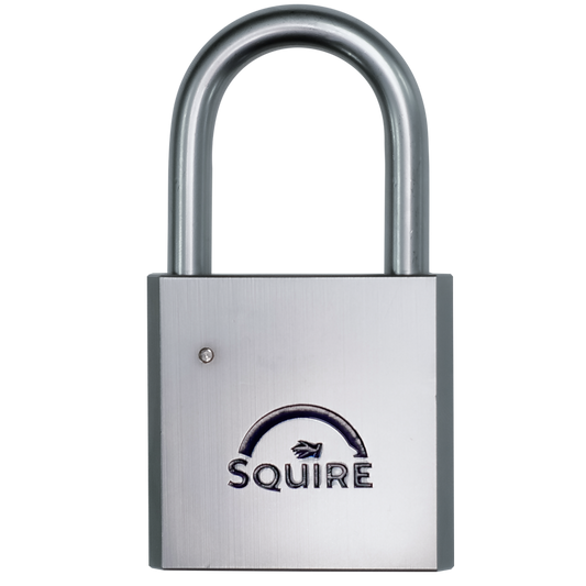 SQUIRE HEB50 Open Shackle Padlock Body To Accept 40mm (30/10) Half Euro Cylinder Chrome Plated Brass Body