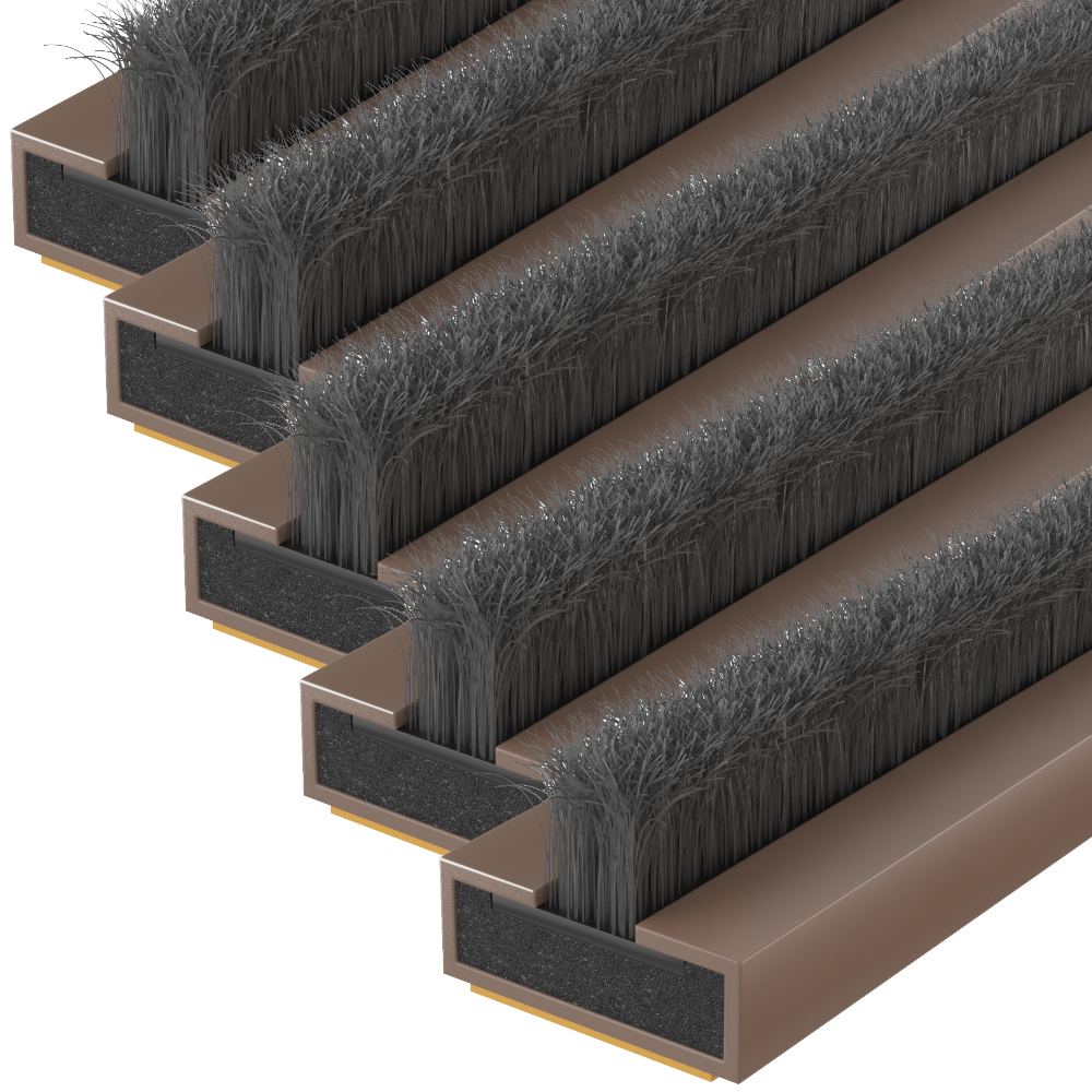 FIRESTOP Intumescent Strip 1.05m x 4mm Fire & Smoke Brush Seal (Pack Of 5) 10mm 1/2 Hour FS153 - Brown