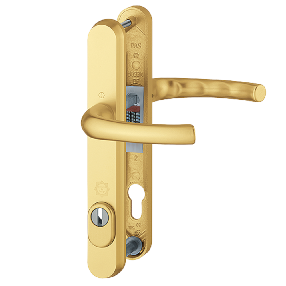 HOPPE Tokyo TS007 (2 Star) Door Furniture PAS24 92mm Centres 215mm Screw Centres Suits 70mm Thick Door - Gold