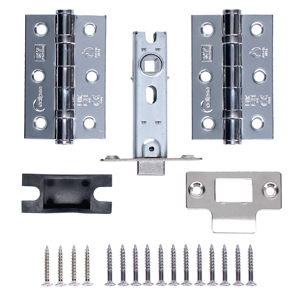 ECLIPSE Latch & Hinge Pack Fire Rated Polished Chrome