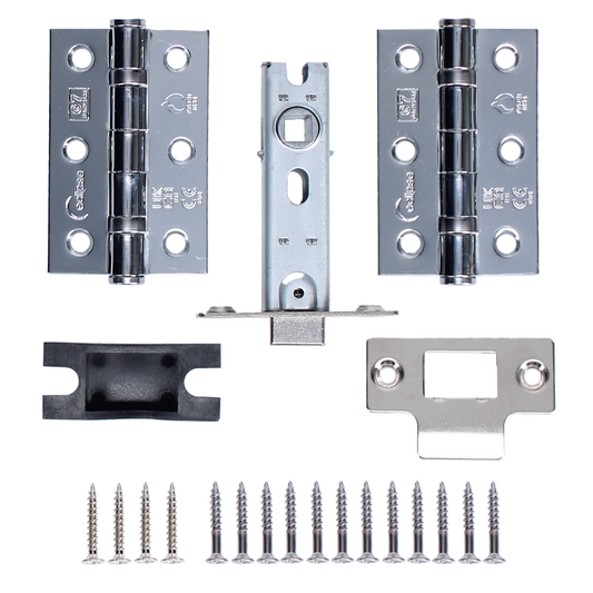 ECLIPSE Latch & Hinge Pack Fire Rated Polished Chrome