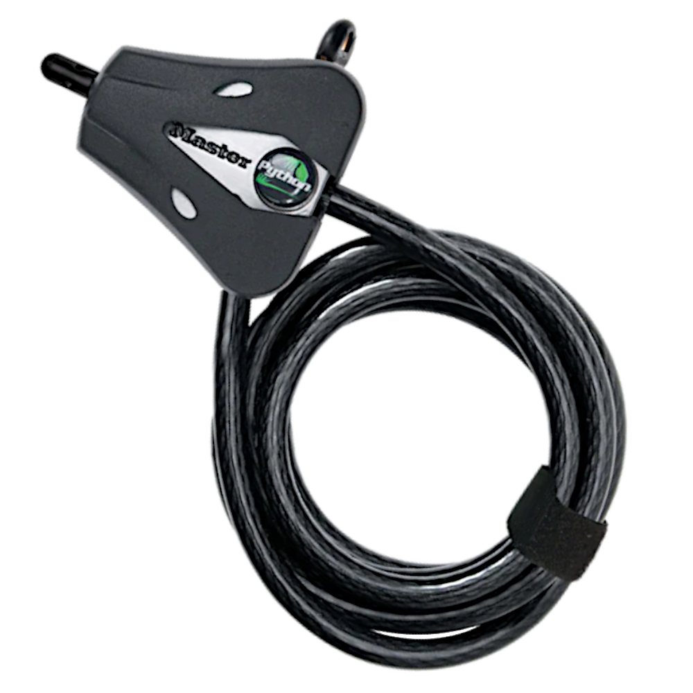 MASTER LOCK Python Adjustable Locking Cable 8mm Diameter 1.8m Length 8418EURD - Black
