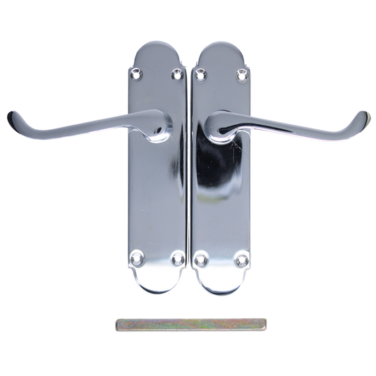 EPSOM Lever Latch Plate Door Handles Polished Chrome