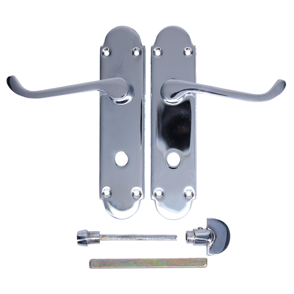 EPSOM Bathroom Plate Door Handles Polished Chrome